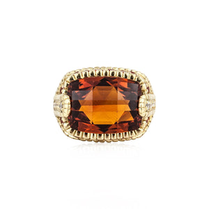 Estate Judith Ripka 18K Gold Gemstone and Diamond Ring