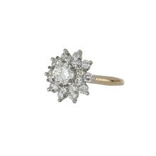 Load image into Gallery viewer, Estate 14K Two-Tone Gold Diamond Cluster Ring
