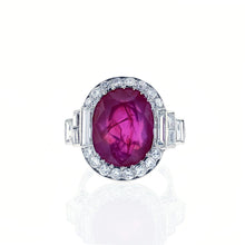 Load image into Gallery viewer, Estate Platinum Burmese Ruby and Diamond Ring
