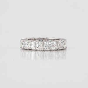 Platinum Asscher Cut Diamond Eternity Band