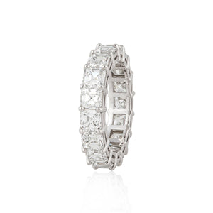 Platinum Asscher Cut Diamond Eternity Band