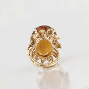 Estate Julius Cohen 18K Gold Citrine Ring