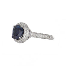 Load image into Gallery viewer, Estate 18K White Gold Sapphire and Pavé Diamond Ring
