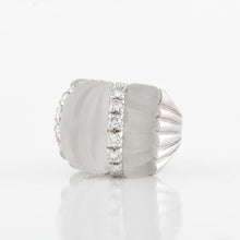 Load image into Gallery viewer, 18K White Gold Carved Rock Crystal And Diamond Ring
