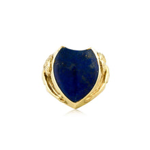 Load image into Gallery viewer, Estate Italian 18K Gold Shield-Shaped Lapis Ring

