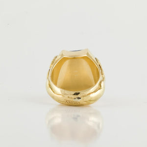Estate Italian 18K Gold Shield-Shaped Lapis Ring