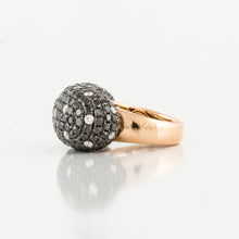 Load image into Gallery viewer, 18K Rose Gold Black and White Diamond Ring
