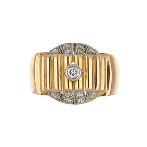 Retro 1940s 14K Rose Gold and Diamond Ring
