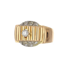 Load image into Gallery viewer, Retro 1940s 14K Rose Gold and Diamond Ring
