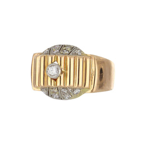 Retro 1940s 14K Rose Gold and Diamond Ring