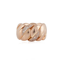 Load image into Gallery viewer, Italian Flexible 18K Rose Gold and Diamond Ring
