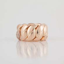 Load image into Gallery viewer, Italian Flexible 18K Rose Gold and Diamond Ring
