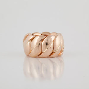 Italian Flexible 18K Rose Gold and Diamond Ring