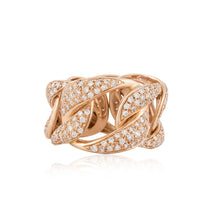 Load image into Gallery viewer, Italian 18K Rose Gold Link Band with Diamonds
