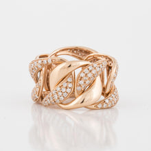 Load image into Gallery viewer, Italian 18K Rose Gold Link Band with Diamonds
