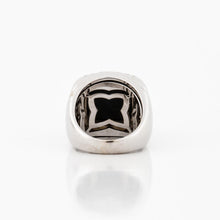 Load image into Gallery viewer, Estate Bulgari 18K White Gold Onyx Pyramid Ring with Diamonds
