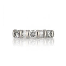 Load image into Gallery viewer, Estate Platinum Round and Baguette Diamond Half Eternity Band
