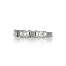 Load image into Gallery viewer, Estate Platinum Round and Baguette Diamond Half Eternity Band
