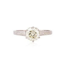 Load image into Gallery viewer, Art Deco 14K White Gold Diamond Solitaire Engagement Ring with Engraving
