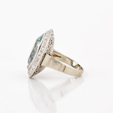 Load image into Gallery viewer, 18K White Gold Oval Aquamarine and Diamond Ring
