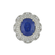Load image into Gallery viewer, Important Estate 18K White Gold Cornflower Blue Ceylon Sapphire and Diamond Ring
