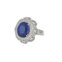 Load image into Gallery viewer, Important Estate 18K White Gold Cornflower Blue Ceylon Sapphire and Diamond Ring
