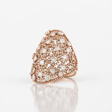 Load image into Gallery viewer, 18K Rose Gold Diamond Openwork Oval Ring
