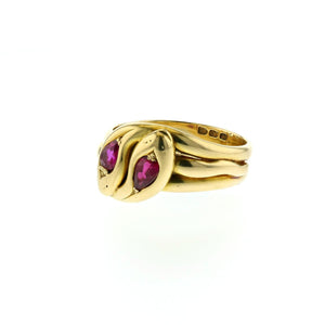 Victorian 18K Gold Double Snake Ring