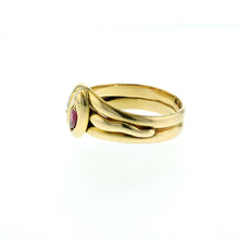 Load image into Gallery viewer, Victorian 18K Gold Double Snake Ring
