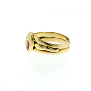 Victorian 18K Gold Double Snake Ring