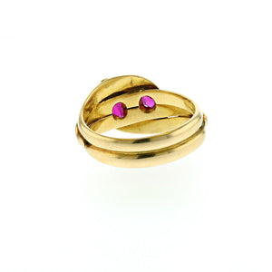 Victorian 18K Gold Double Snake Ring