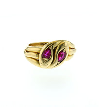 Load image into Gallery viewer, Victorian 18K Gold Double Snake Ring
