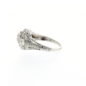 Edwardian Platinum Three-Stone Diamond Engagement Ring