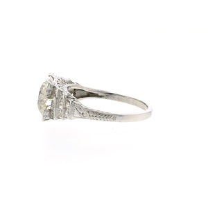 Art Deco Platinum Illusion-Set Diamond Engagement Ring