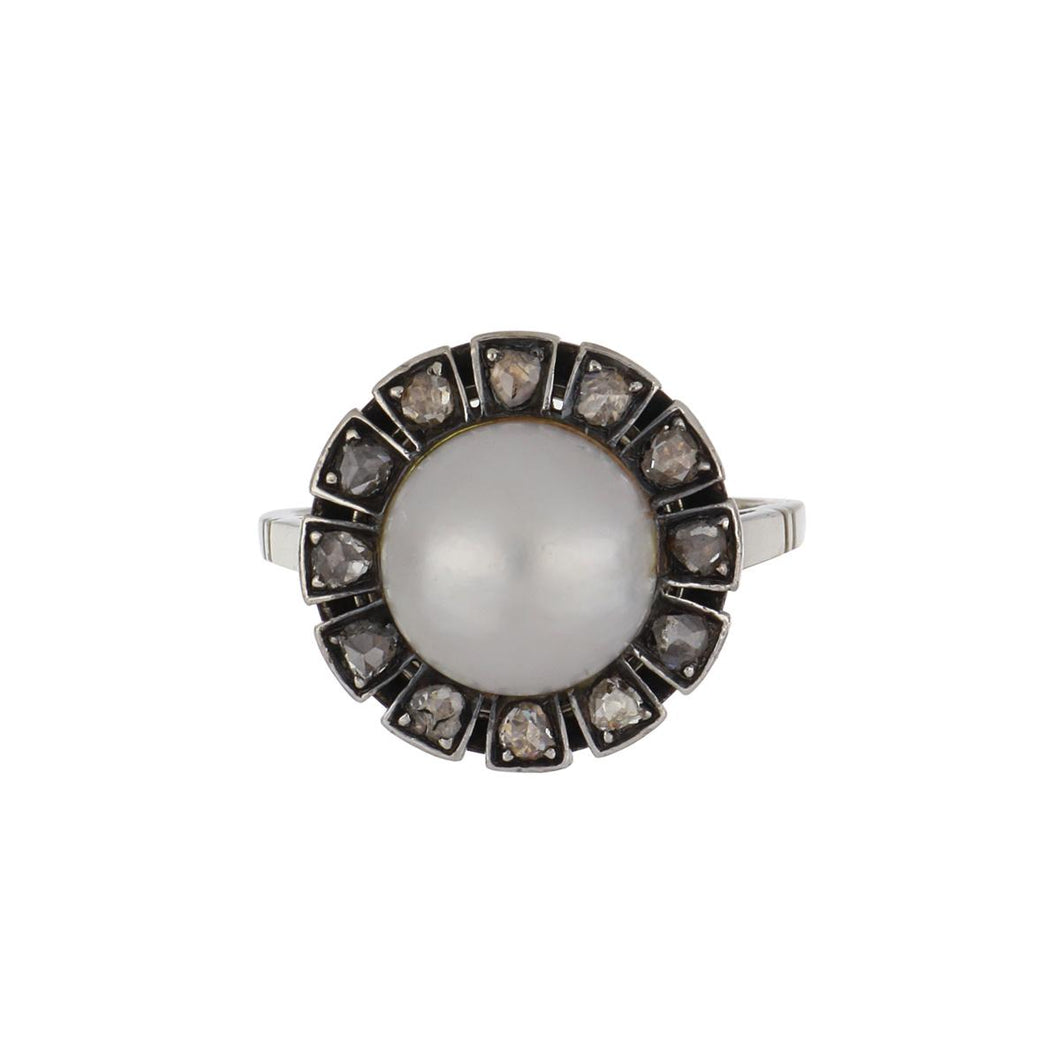 Art Deco Cultured Mabé Pearl Ring