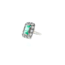 Load image into Gallery viewer, Edwardian Platinum Emerald and Diamond Ring
