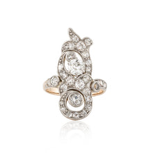 Load image into Gallery viewer, Edwardian Platinum and 18K Gold Diamond Navette Ring
