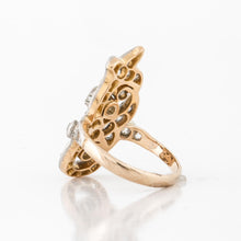Load image into Gallery viewer, Edwardian Platinum and 18K Gold Diamond Navette Ring
