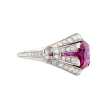 Load image into Gallery viewer, Art Deco Platinum Burmese Ruby and Diamond Ring
