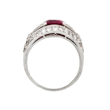 Load image into Gallery viewer, Art Deco Platinum Burmese Ruby and Diamond Ring
