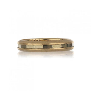 Estate Two-Tone Gold Band with Faceted Center