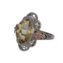 Load image into Gallery viewer, Art Deco 14K White and Rose Gold Citrine Ring
