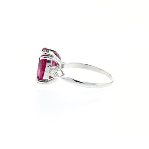 Platinum Pink Tourmaline and Diamond Rings