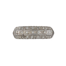 Load image into Gallery viewer, retro 1940s 14K White Gold 3-Row Diamond Fishtail Band

