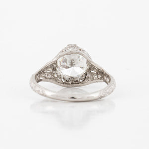 Edwardian Platinum Old European-Cut Diamond Engagement Ring