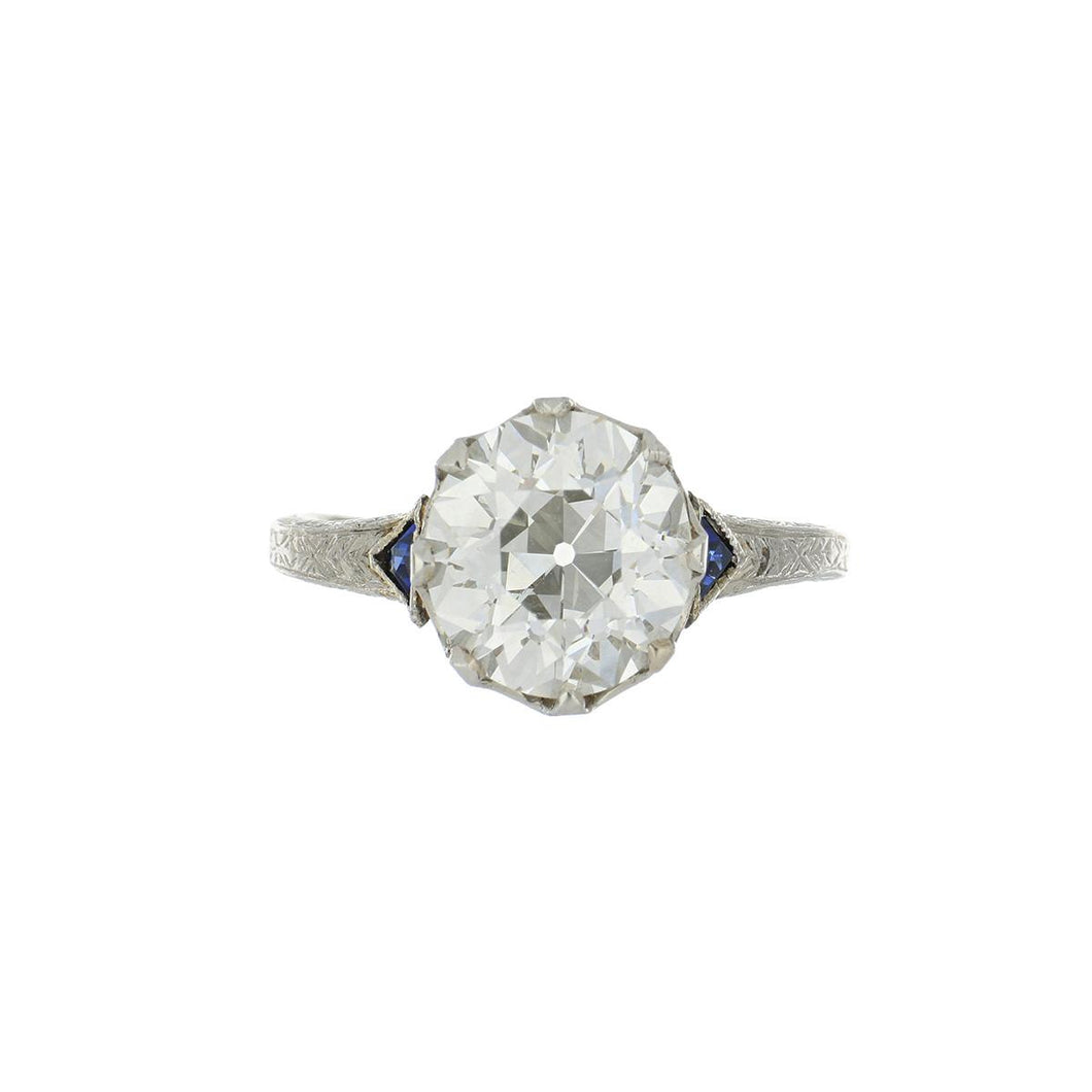 Art Deco Old European-Cut Diamond Solitaire Engagement Ring