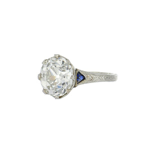 Art Deco Old European-Cut Diamond Solitaire Engagement Ring