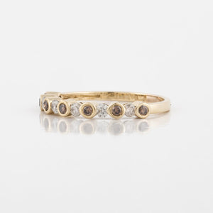 18K Gold Brown and White Diamond Band