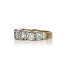 Load image into Gallery viewer, 14K Gold Wide Band with Bead-Set Diamonds
