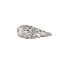 Load image into Gallery viewer, Antique Edwardian Openwork Platinum Old European-Cut Diamond Engagement Ring with Bows
